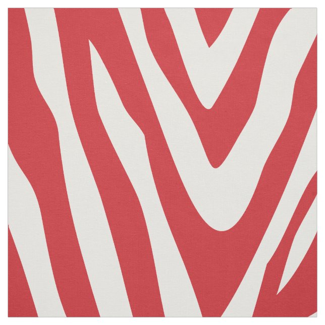 Red Zebra Print Large Scale Fabric (Swatch)