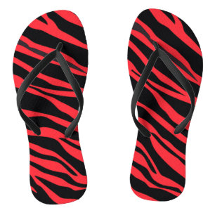 Red Zebra Striped Jandals