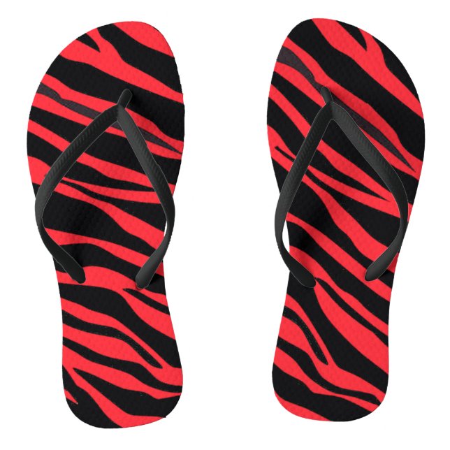 Red Zebra Striped Jandals (Footbed)