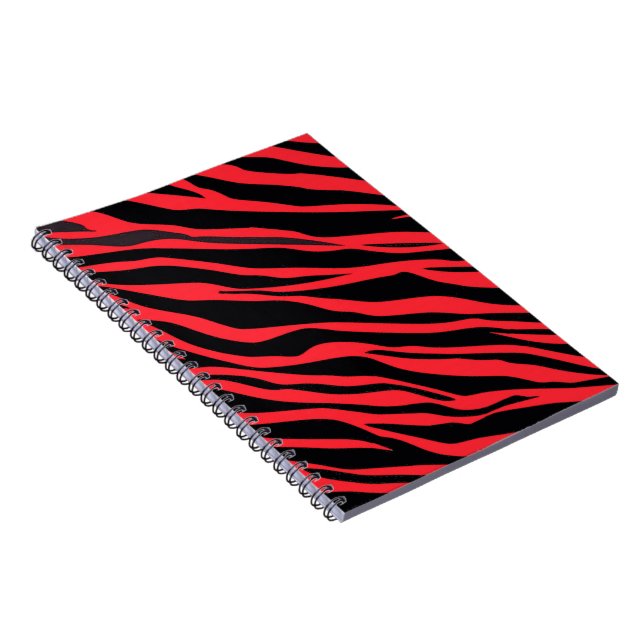 Red Zebra Striped Spiral Notebook (Right Side)