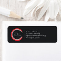 Red Zen Return Address Label