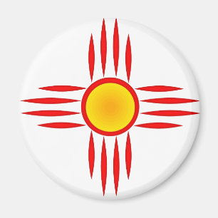 Red Zia with Yellow Center Magnet