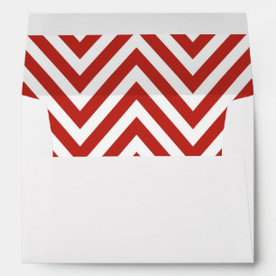 Red Zigzag, Red Chevron, Geometric Pattern Envelopes