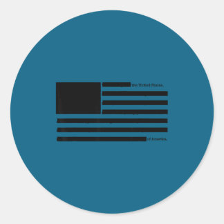 Redacted american flag censored usa satire  classic round sticker