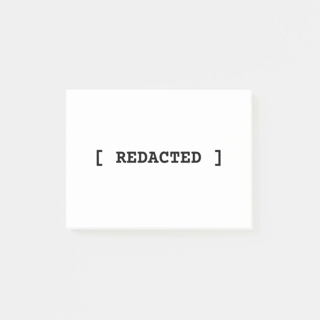 [ REDACTED ] Minimalist Professional Post-it Notes (Front)