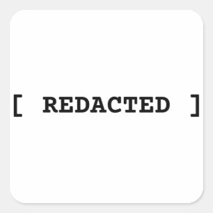 [ REDACTED ] Minimalist Typographic Secret Sticker