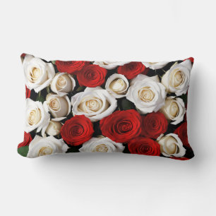 RedandWhiteRoses Lumbar Cushion