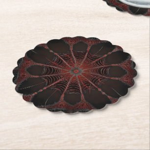 Redback Spider Fractal Art, Paper Coaster