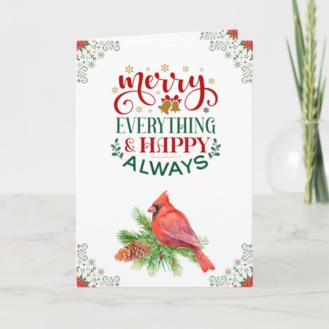 Redbirds Christmas Customised Holiday Card (Front)