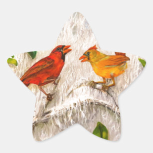RedBirds. Singing of love Star Sticker