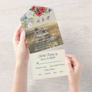 REDBLUE FLORA WEDDING INVITATION