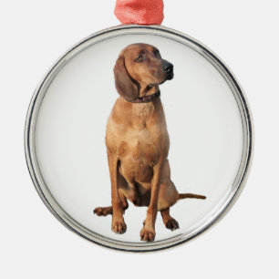 Redbone Coon Hound (A) Metal Tree Decoration