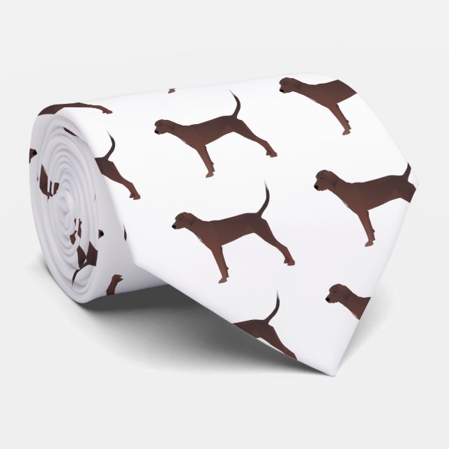 Redbone Coonhound Basic Breed Customisable Design Tie (Rolled)