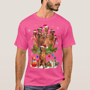 Redbone Coonhound Christmas Tree Lights Funny Dog T-Shirt