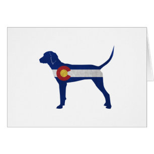 Redbone Coonhound Colorado Flag Silhouette Card