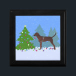 Redbone Coonhound Decorating Christmas Tree Gift Box<br><div class="desc">Redbone Coonhound hound hunting dog breed side view silhouette Christmas design. This silhouette can also represent: Treeing Walker,  American English Coonhound,  Redtick,  Pointer,  Austrian Pinscher,  Catahoula Leopard Dog,  Leopard Hound,  Artois,  Braque d'auvergne,  Norwegian Hound,  Dunker,  Estonian Hound,  Finnish Hound,  Hanover Hound,  Hanoverian Hound,  Hanoverian Scenthound</div>
