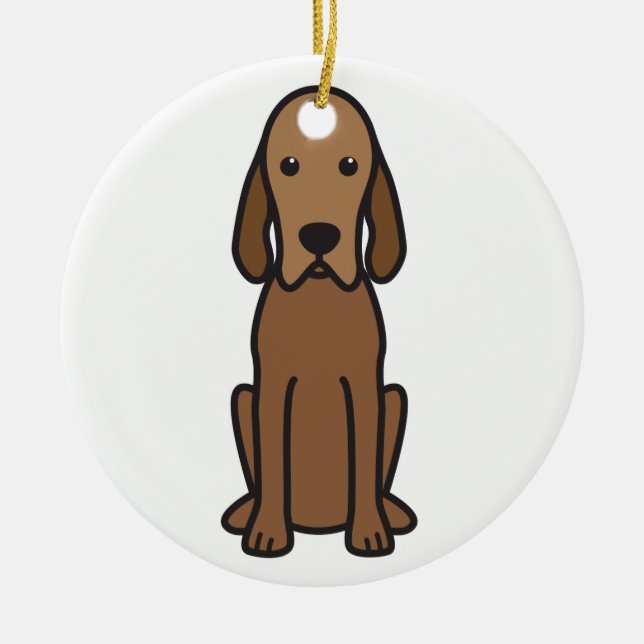 Redbone Coonhound Dog Cartoon Ceramic Tree Decoration (Front)