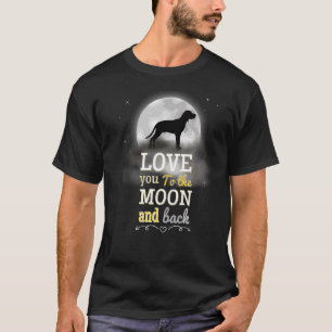 Redbone Coonhound Dog Love To The Moon T-Shirt