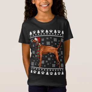 Redbone Coonhound Dog Santa Hat Xmas Ugly Christma T-Shirt