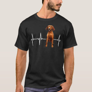 Redbone Coonhound Heartbeat Dog Lover Zip  T-Shirt