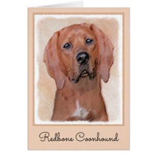 Redbone Coonhound Painting - Cute Original Dog Art