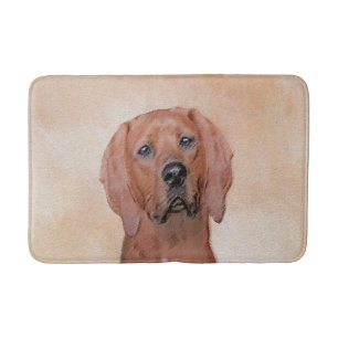 Redbone Coonhound Painting - Cute Original Dog Art Bath Mat