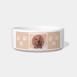 Redbone Coonhound Painting - Cute Original Dog Art Bowl