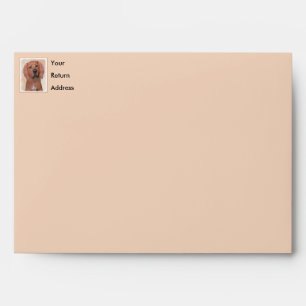 Redbone Coonhound Painting - Cute Original Dog Art Envelope