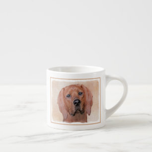 Redbone Coonhound Painting - Cute Original Dog Art Espresso Cup