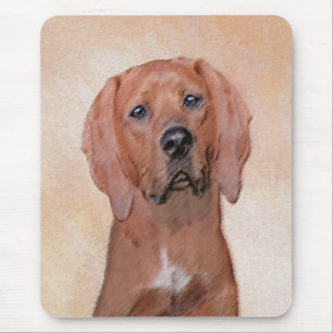 Redbone Coonhound Painting - Cute Original Dog Art Mouse Pad