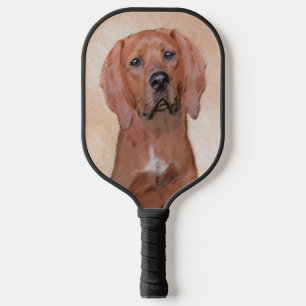 Redbone Coonhound Painting - Cute Original Dog Art Pickleball Paddle