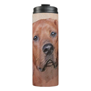 Redbone Coonhound Painting - Cute Original Dog Art Thermal Tumbler