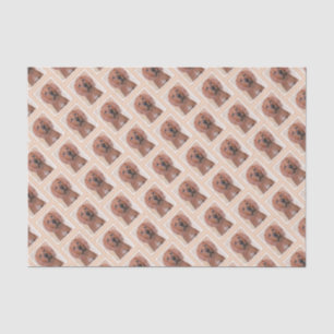 Redbone Coonhound Painting - Cute Original Dog Art Tissue Paper