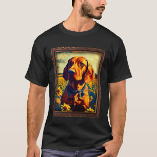 Redbone Coonhound Painting Sunflower Flower Mom Wo T-Shirt
