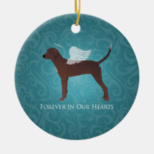 Redbone Coonhound Pet Memorial Angel Dog Ceramic Tree Decoration