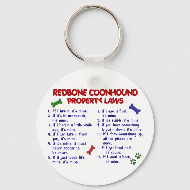 REDBONE COONHOUND Property Laws 2 Key Ring (Front)