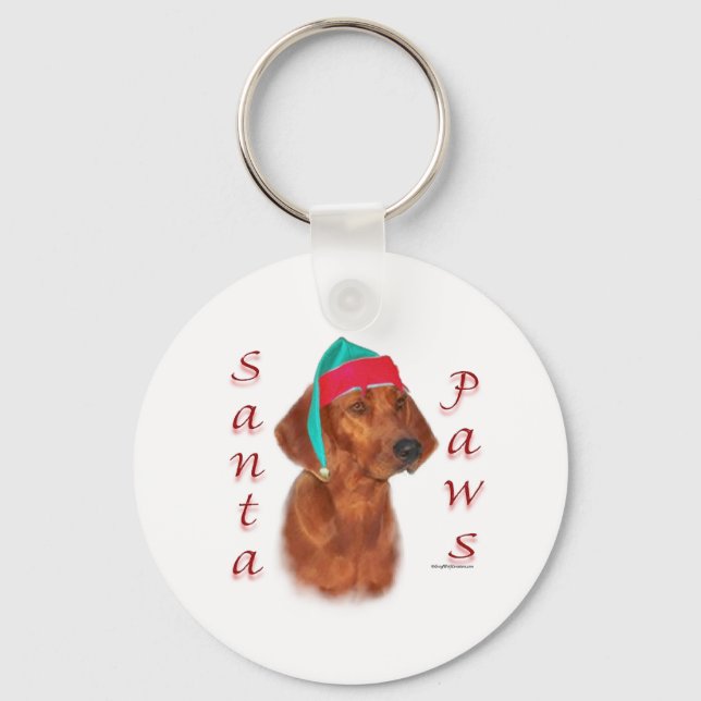 Redbone Coonhound Santa Paws Key Ring (Front)