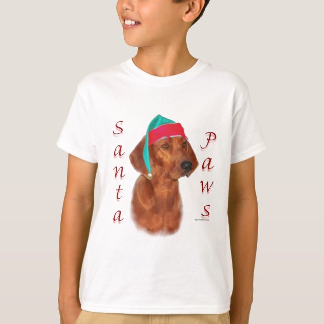 Redbone Coonhound Santa Paws T-Shirt (Front)