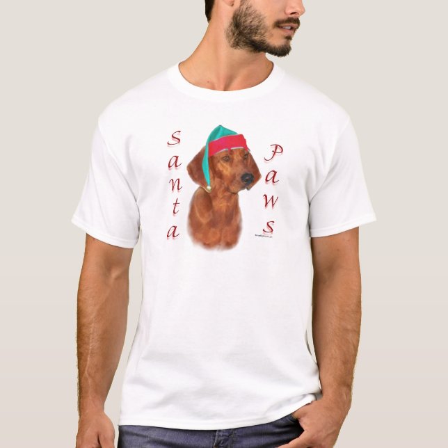 Redbone Coonhound Santa Paws T-Shirt (Front)