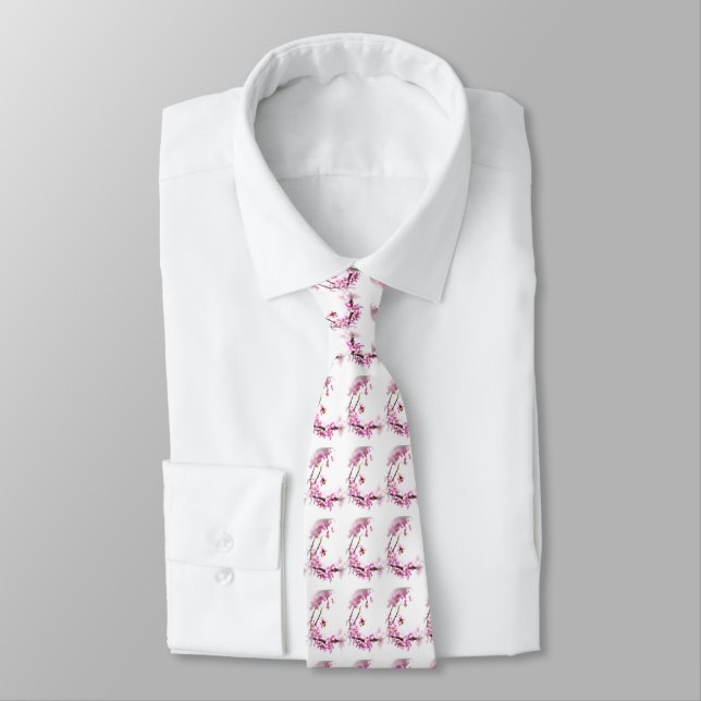 Redbud & honeybee in Springtime Tie (Tied)