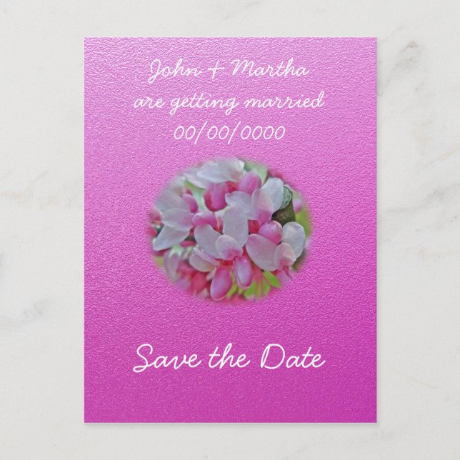 Redbud Tree Blossoms Items Announcement Postcard (Front)