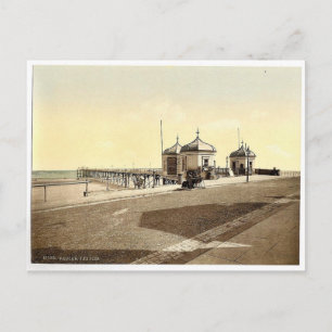 Redcar, the pier, Yorkshire, England rare Photochr Postcard