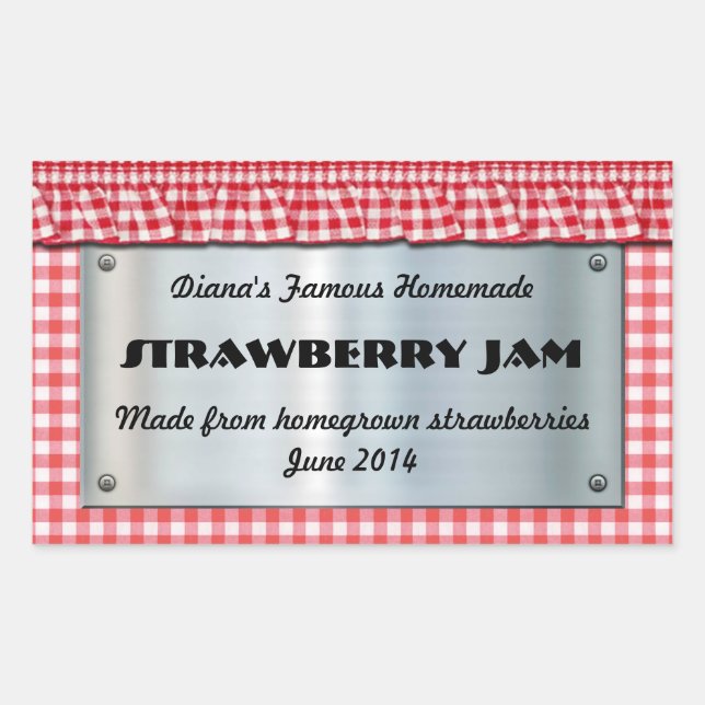 RedCheckered Food Label (customisable) (Front)