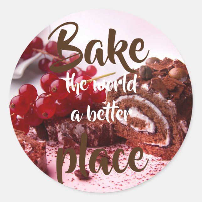 Redcurrant cake// Bake the world a better place Classic Round Sticker (Front)
