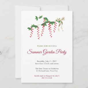 Redcurrant Sprigs Summer Garden Party Invitation