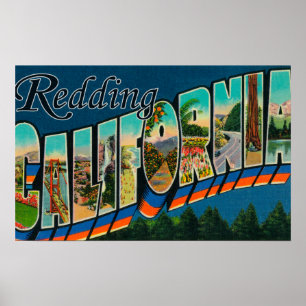 Redding, California - Large Letter Scenes Poster