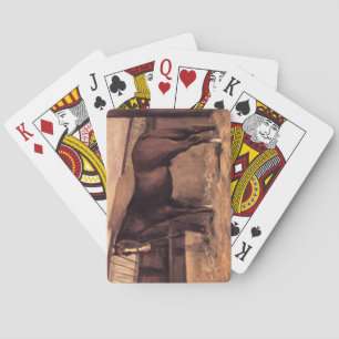 Reddish Bay Horse in the Stables Playing Cards