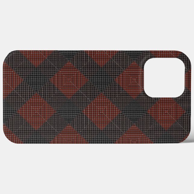 Reddish brown and black inclined squares or chess  Case-Mate iPhone case (Back (Horizontal))