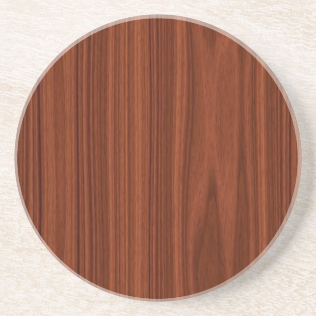 Reddish Brown Wood Grain Coaster (Front)