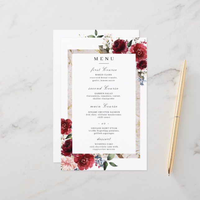 Reddish Floral Elegant Rustic White Wedding (Front/Back In Situ)